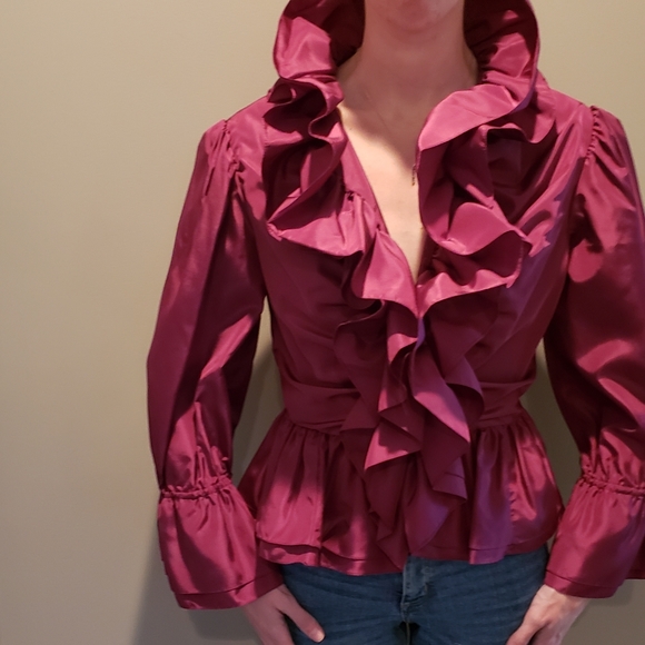 Vintage Taffeta blouse. Size 10 - Picture 1 of 6